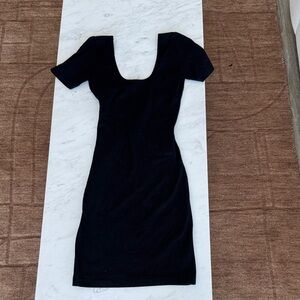 American Apparel Black Double U Scoop Neck Mini Dress